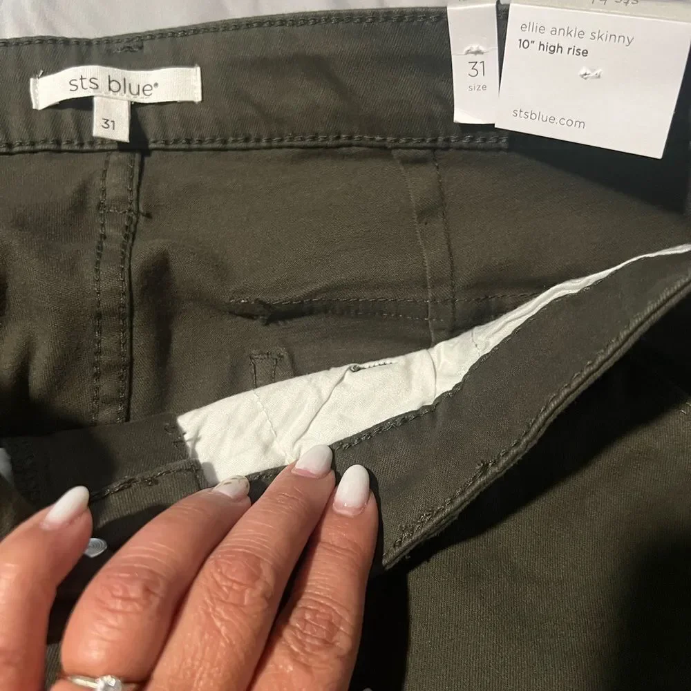 STS Blue Olive Ellie Ankle Skinny Jeans, Cargo Pockets Size 31 - Picture 3 of 4